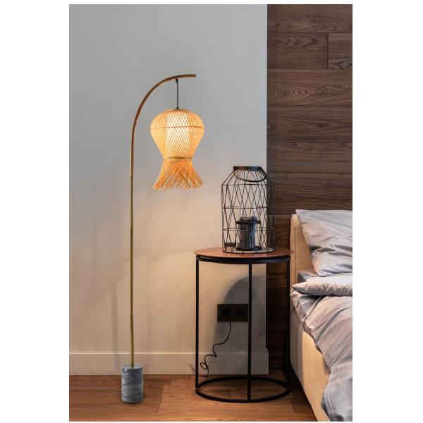 marble bamboo floor lamps living room sofa bedroom standing lamp bedside reading light Nordic fishing lamp