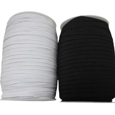Polyester Braided Elastic Black White Color Eco Friendly Rubber Band For Notebooks