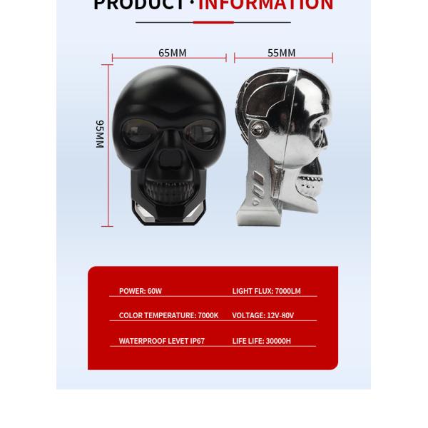 Motorcycle Head Lights 3inch 40W Dual Color LED Spotlight for Skull Headlight Fog Lamp