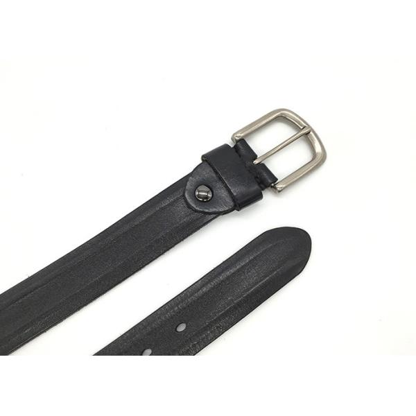 BRACHI Black Genuine Leather Casual Belts For Men Silver Pin Buckle 3.8cm Width