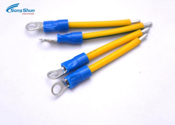 4 Inch 100mm 14AWG PVC Earth Bond Lead , PVC Jacket Wire Cable Assemblies