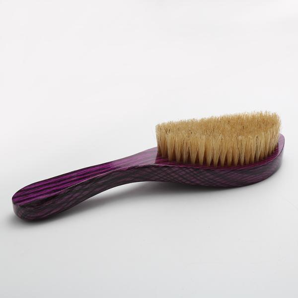 Natural Beech Wooden Premium Wave Brush With Boar Bristle / Nylon
