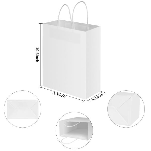 Color personalizado aceptado Regalo de lujo Blanco Compras Package de joyas Bolsa de papel Kraft