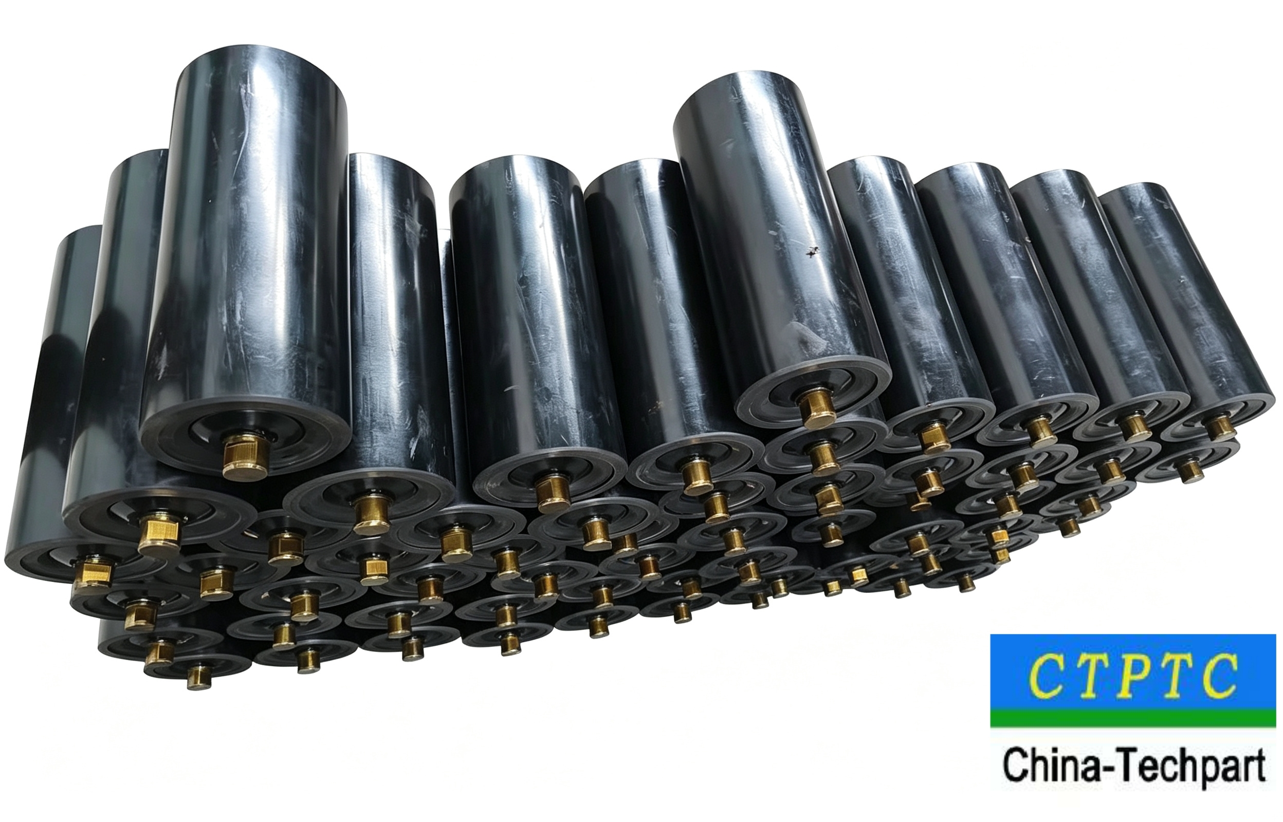 Rubber Covered Conveyor Roller and Impact Idler with Bolt-on Mounting and 1 Year Warranty for Belt Conveyor Systems