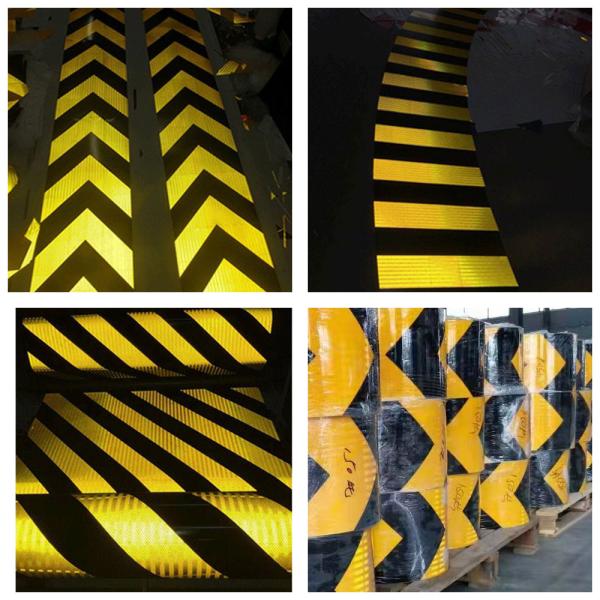 EGP Grade Double Color Yellow Black Hazard Pattern UV Metal Backing Reflective Sheeting