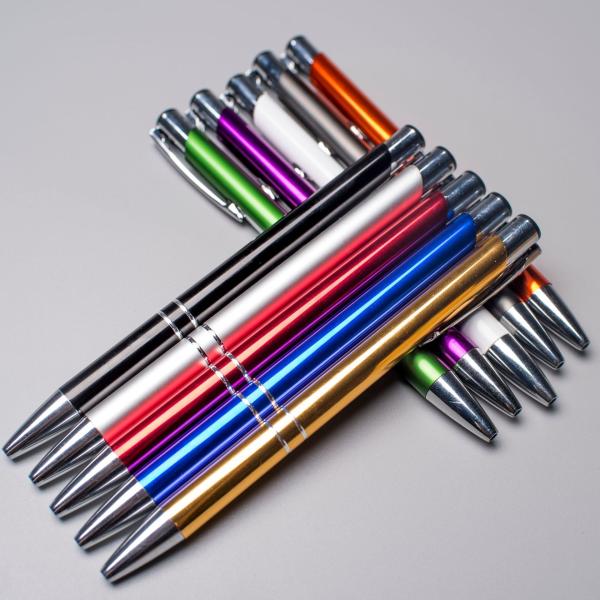 Logotipo personalizado Material de escritório e escolares de plástico Caneta colorida de metal