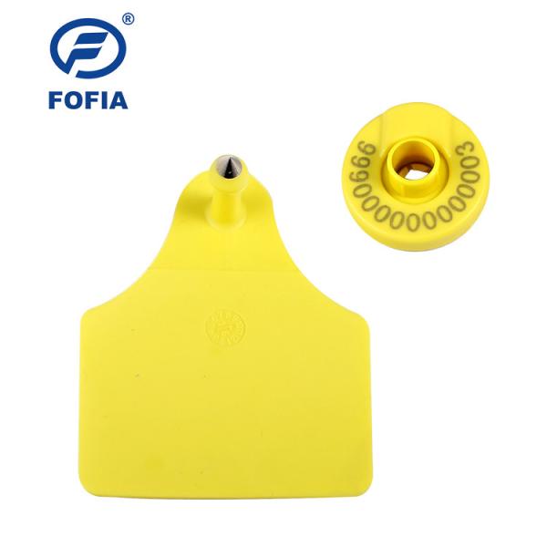 Custom Long Range UHF Electronic Ear Tags Barcode RFID Animal Tag For Cattle Goat