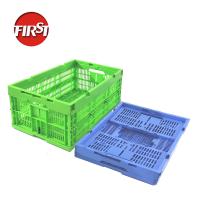 Rectangle Collapsible Moving Boxes Bins Plastic Folding Crate Mesh 600x400x255mm