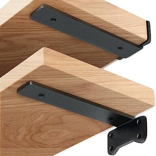 Black Carbon Steel Heavy Duty Hidden Shelf Brackets for Concealed and Durable Support