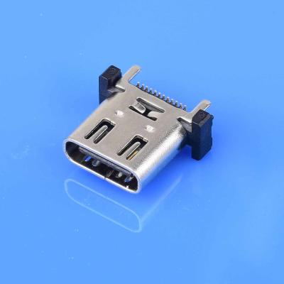 USB TIPO C 24PIN Tipo JAE Vertical 10,05 mm Altura para aplicação de banda de alimentação e adaptador UL94V0 PA9T TIPO C conector