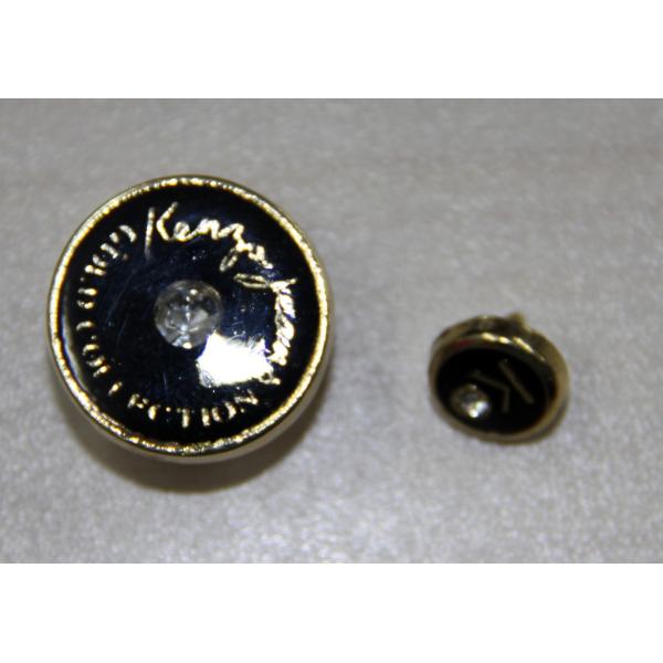 Flat 3D Diamond Custom Clothing Buttons Metal In Gun Metal / Silver