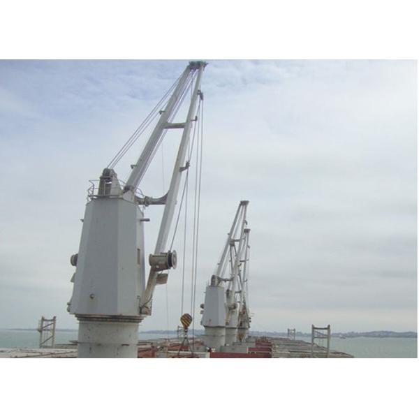 Ship Deck Hydraulic Telescopic Crane , Fail Safe Brakes Offshore Pedestal Crane