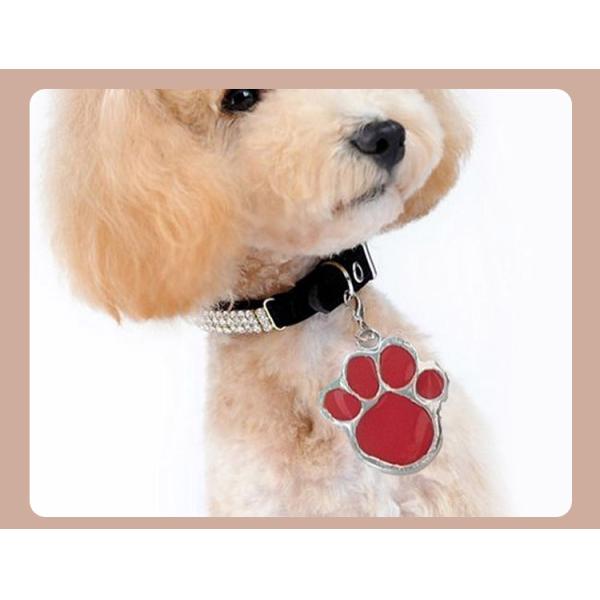 Paw Shape 25mm Dog Identification Tag Pendant Noiseless Dog Tags
