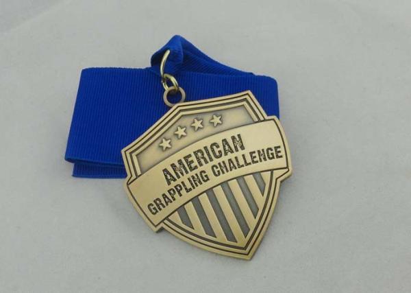 Pink Road Race Ribbon Medals 70mm Gold Plating With Soft Enamel