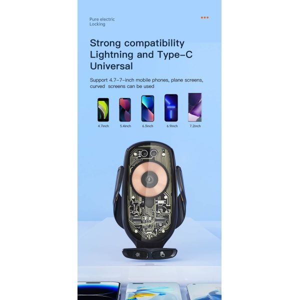 66W Magnetic Car Phone Holder With Fast Charging Hands Free Car Phone Holder