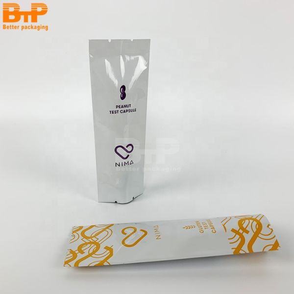 Custom Printed Aluminum Foil Fin Back Seal Bag Peanut Gluten Test Capsule Seaweed Pouch Food Packaging Plastic Packaging Bags