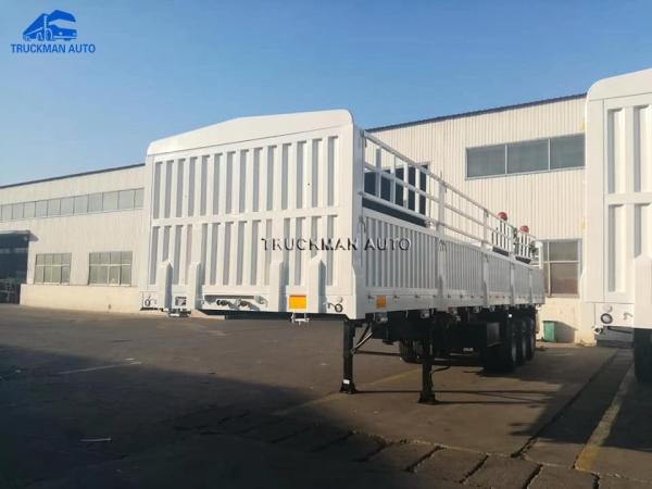 3 Axle 50 Tons Fence Cargo Trailer 18mm Thickness Rim
