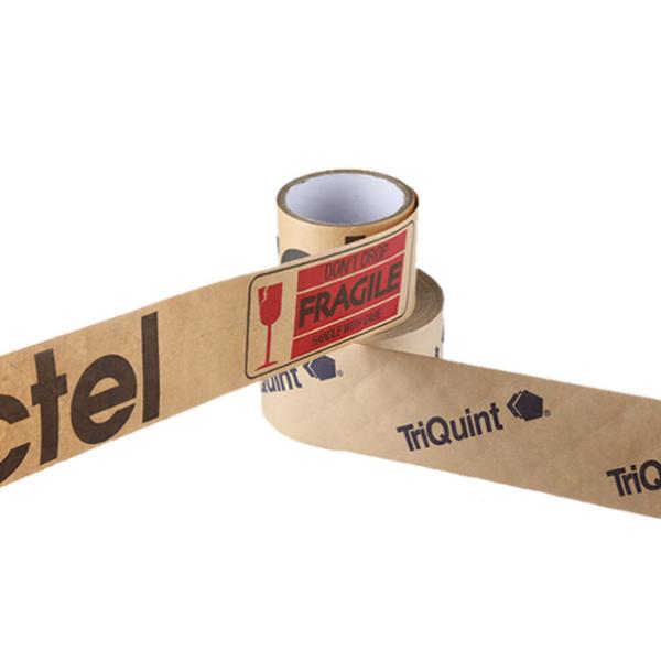 Self Adhesive Gummed Brown Paper Tape Logo Printed Kraft Tape