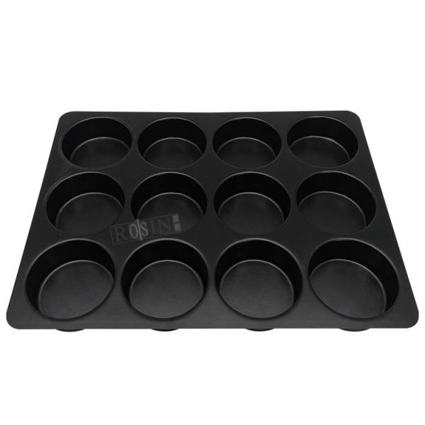 Round Black Plastic Chocolate Packaging Vacuum 12 Cavity Plastic Chocolate Tray