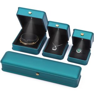 Light Green Led Light Jewellery Box For Necklace Bracelet Ring Earrings Custom Size