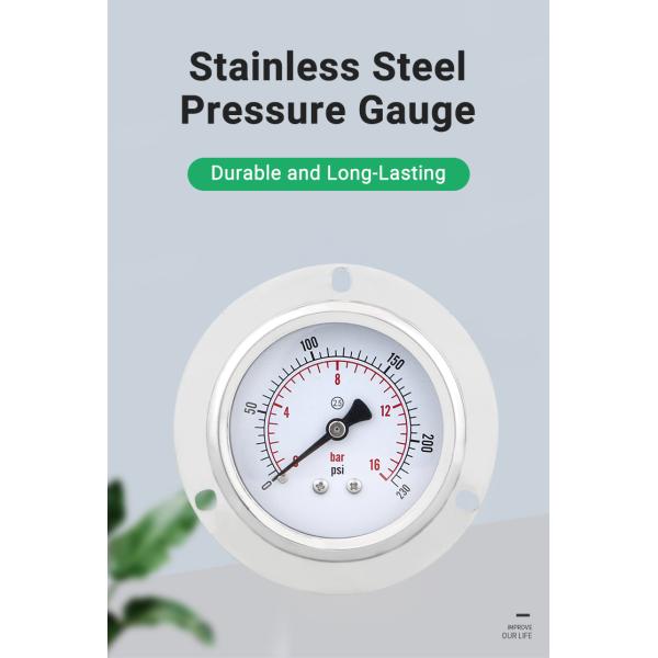 2.5-inch 16bar Back Connection 304ss Hydaurlic Manometer for Heavy Duty Applications