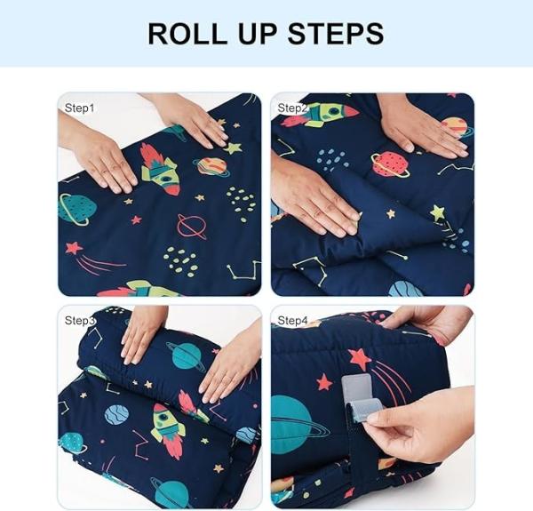 Rectangular Preschool Sleeping Mats Foldable With Removable Pillow