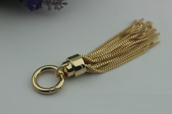 High quality modern design tassel custom zinc alloy gunmetal colors 115 mm length metal tassel with metal cap