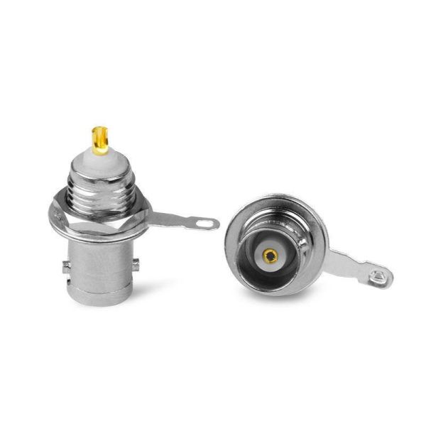 BNC Female RF Connector with IP67 Waterproof Rating, DC-4GHz Frequency Range, and Gold Plated Contacts for PCB Mount