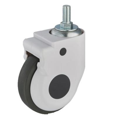 Roues médicales de roulette de lit d'hôpital en caoutchouc mol de 5 pouces avec le fil Rod