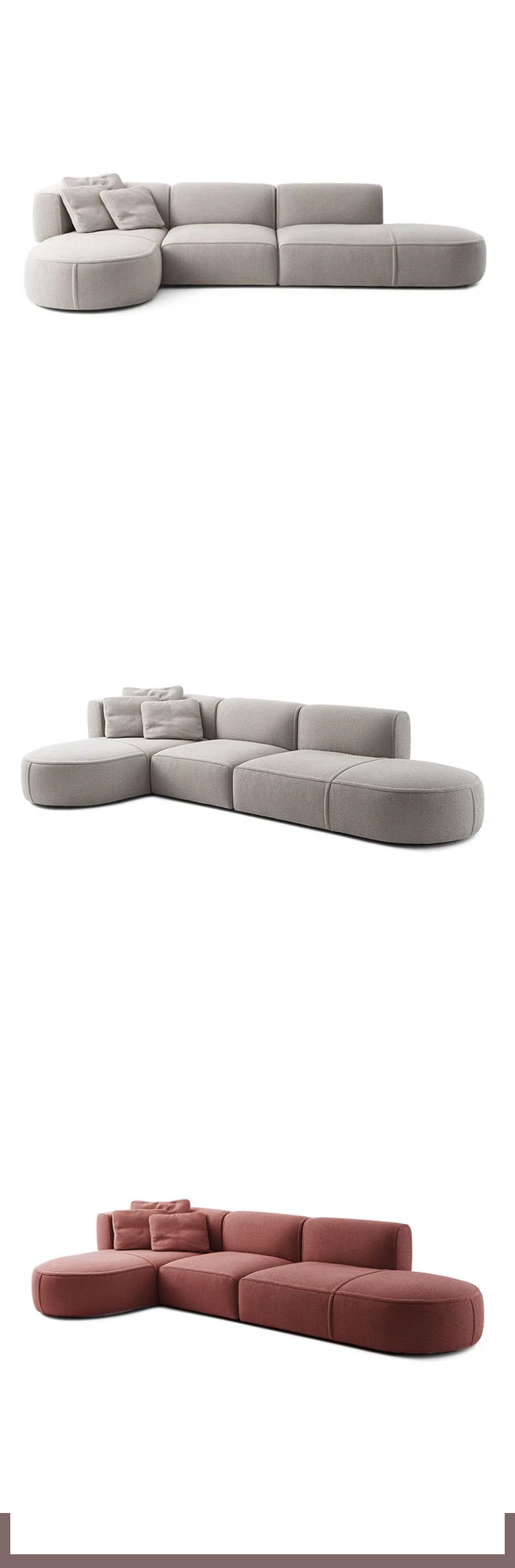2025 Wholesale Latest Design Italian Luxury  Fabric Sofa Bed 3-4 Seat  LShaped Corner Sofa Modern Modular Living Room Sofa