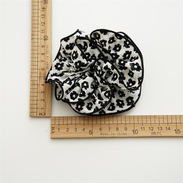 Summer fabric edge ruffled flower large hair band hair accessories French elegant feminine scrunchie head accessorie