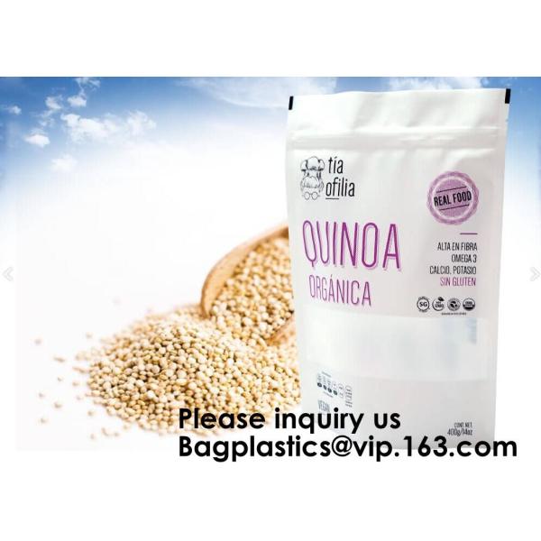 ULTRA CLEAR STAND UP POUCH WITH ZIPPER & EURO SLOT MEASURING SCOOP SEALERS VACUUM POUCHES MAILER BAGS CUSTOM & PRINTED