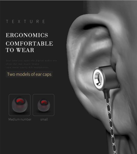 Fashion Wired Earbud Ear Earphone For Iphone Mobile Phone In-ear Headphone With Mic