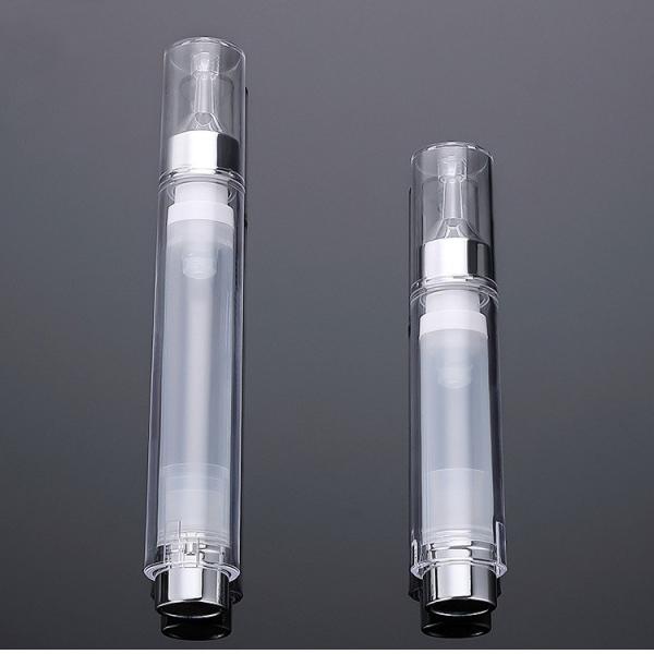 Silver Luxury Plastic Syringe Airless Bottle 5ml10ml 15ml for Empty Airless Cosmetic Dispenser