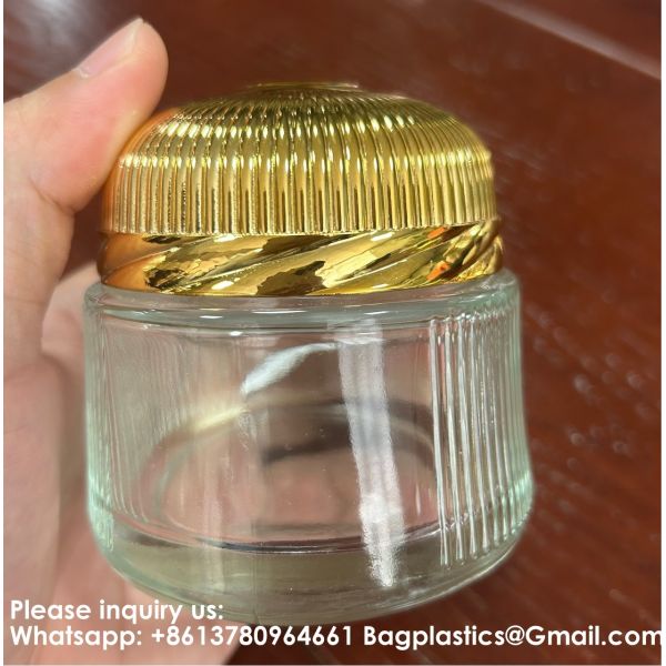 Travel Skincare Cream Jar 10g Refillable Glass Lotion Container With Metal Lid For Middle East Dubai, Small Cosmetic Sample Bottle For Travel Toiletries Organizer
