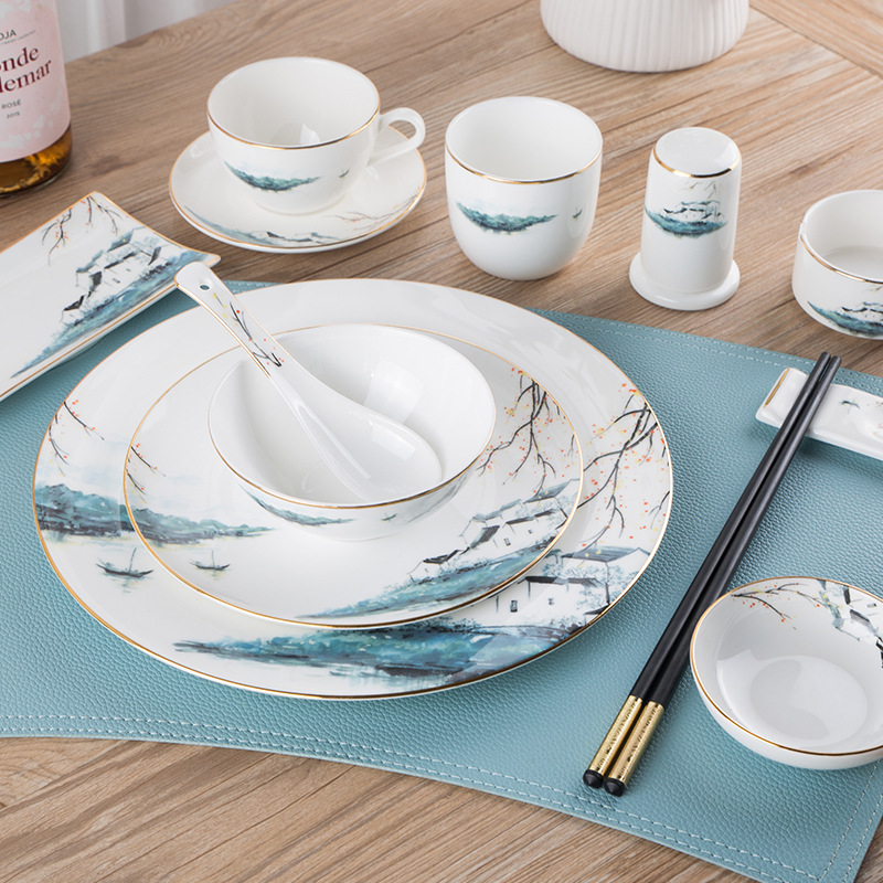 Набор плиты подарочной коробки керамический, набор Dinnerware фарфора круглой посуды установленный