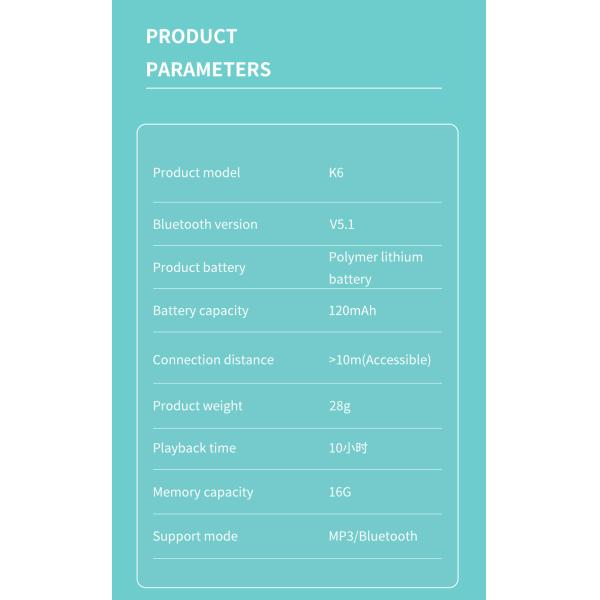 Long Standby Waterproof Neckband Bluetooth Earphones Build In 16GB Memory Card