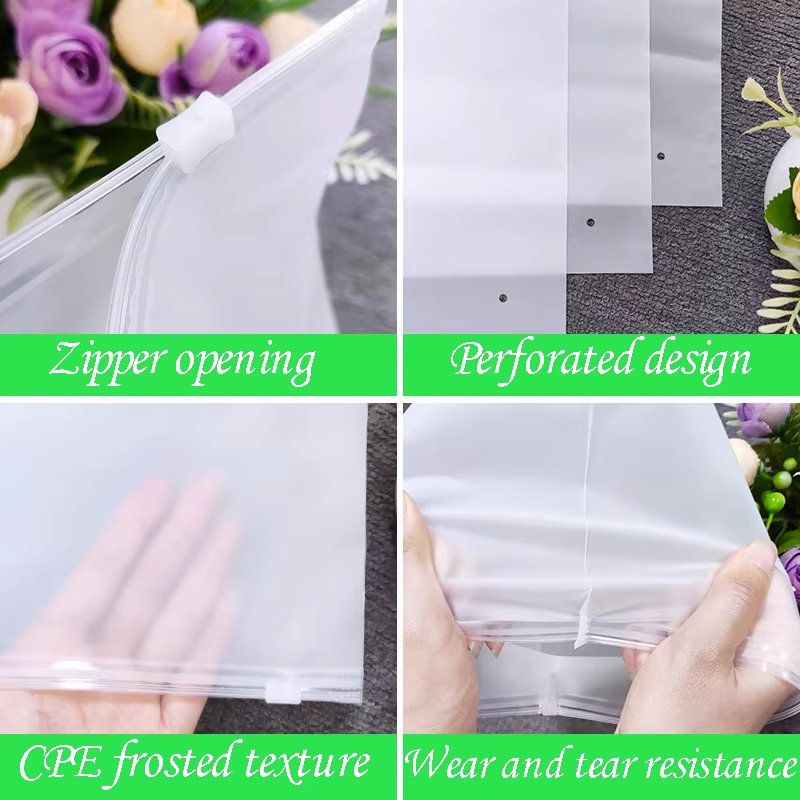 Frosted Zipper Packaging Bags Plastic Self Sealing Bags Clothing Zipper Bags