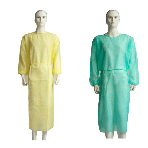Comfortable Soft Yellow Disposable Isolation Gowns Personal Safety