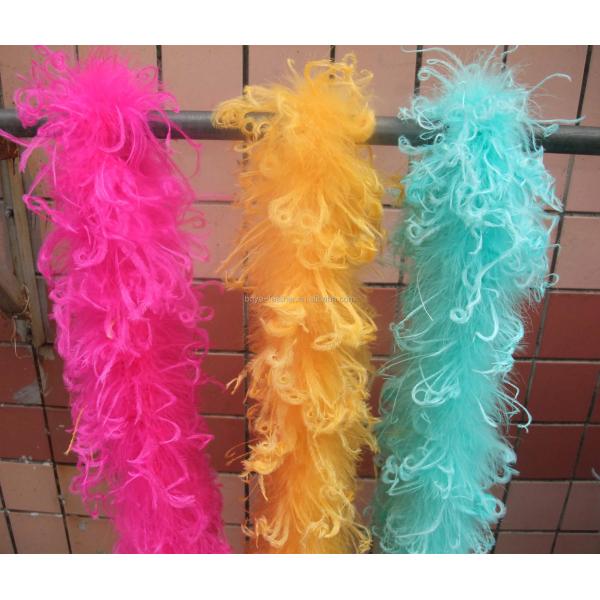 Marabu teñido y bufanda de plumas de avestruz rizada, bufanda de boa colorida 9-11 cm