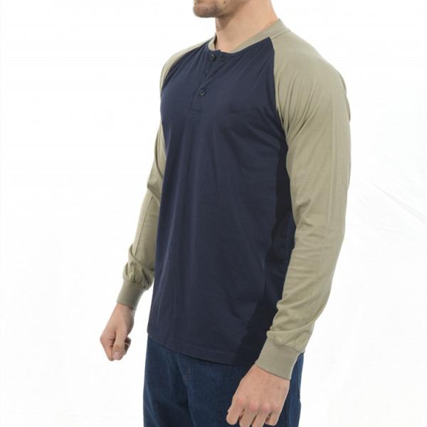 Camisa longa à prova de fogo CFR 7oz da luva CAT2 para os homens que trabalham cáquis da marinha