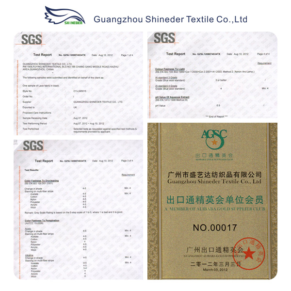 Green Metallic Guipure Lace Fabric , Nylon Cotton Fabric Flower Lace