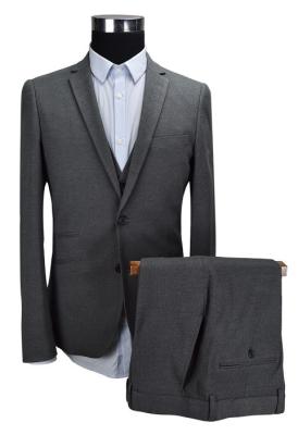 Custom Fashion Mens 3 Pieces Suit , Business Slim Fit Suit Dark Grey Wedding