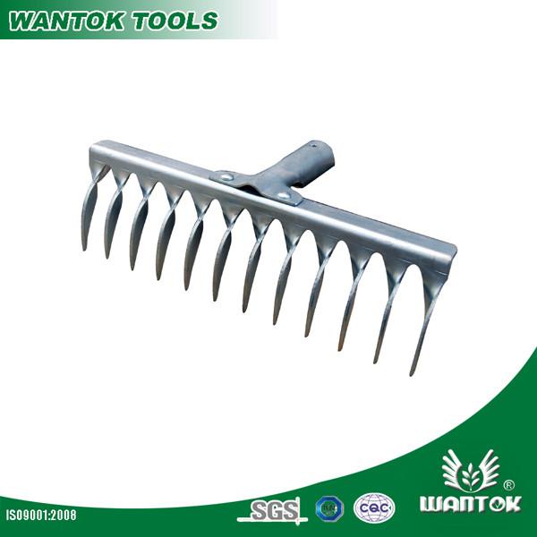 Professional Customized Handle Galvanized Steel Garden Rake Head for Lawn Maintenance