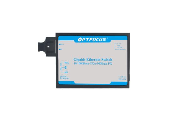 1FX SM 1310nm Fiber Optic Network Switch 2TX Ports Supports Wall - Mount / DIN - Rail Installation