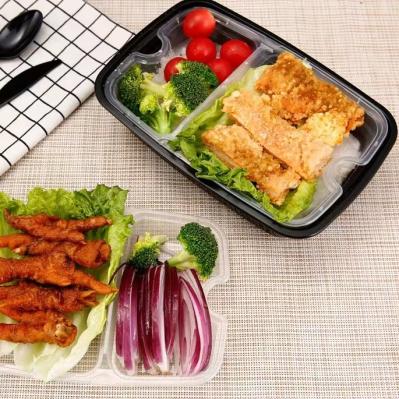 Contenants en plastique jetables pour la préparation des repas rectangulaires avec plateau intérieur
