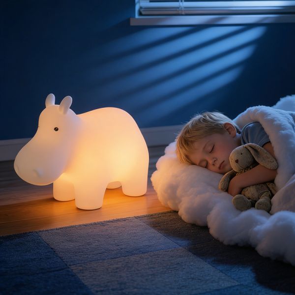 LED Light Up Hippopotamus Chair for Kids – Waterproof Sensory Seating & Ambient Furniture