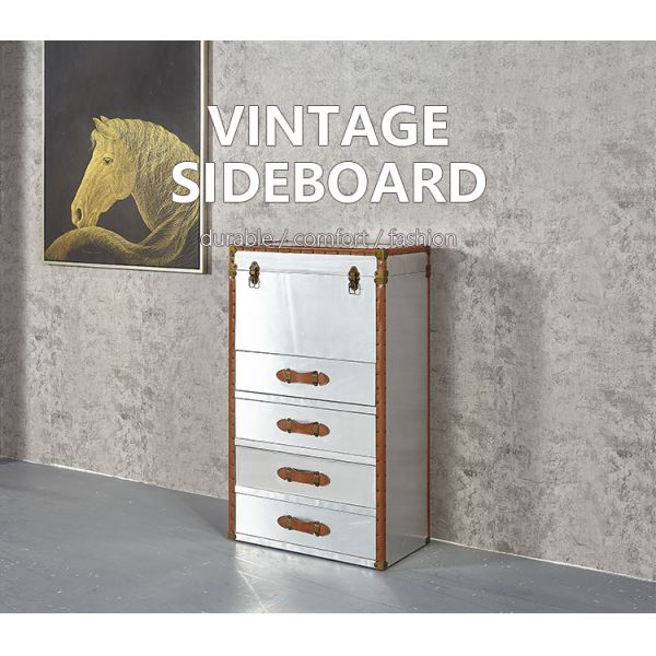 Nidea #304 Luxury Wine Display Sideboard showcase Bedside Aluminum Kitchen Leather Rustic Trunk Side Table Corner Cabinet