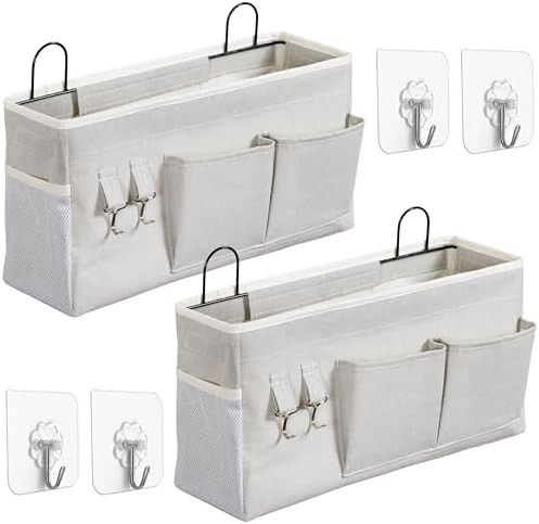 2pcs de bolso de almacenamiento de pared grande colgando, el armario de la puerta de lino de tela bolsillos organizador, a prueba de agua para el salón dormitorio