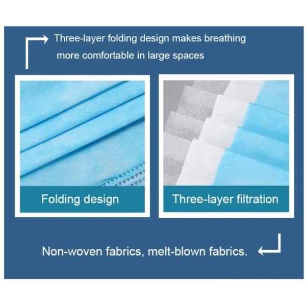 FDA Ce Approved Ffp3 Disposable Face Mask / 3 Ply Non Woven 3 Ply Mask Mouth Mask